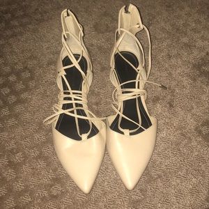 Kendall & Kylie nude lace up flats!